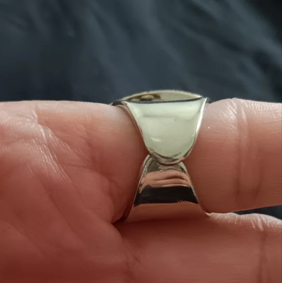 TURQUOISE INLAY AND COPAL TIBETAN SILVER RING - Picture 4 of 5